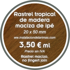 texto con precio de los rastreles de ipé
