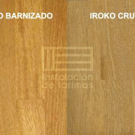 Comparativa del color del roble y el iroko