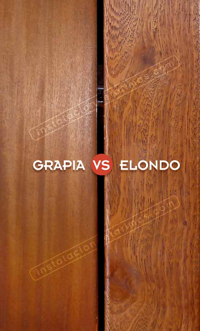 foto comparativa de elondo versus teca (grapia)