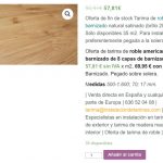 Pocas unidades de la oferta de roble barnizado por resto de stock