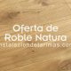 Tarima maciza de roble Natura Rustic sin barnizar con nudo natural