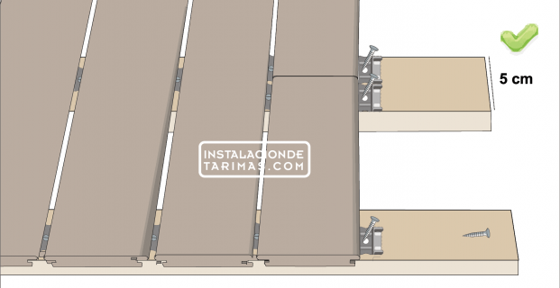Tipos de rastreles para la tarima en la intemperie o en suelos de interior