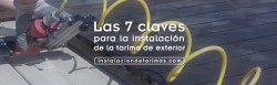 foto de instalación de tarima con el texto las 7 claves para la instalación de tarima de exterior