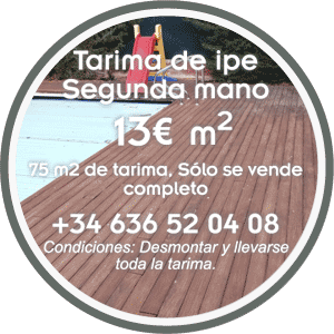 tarima de ipe de segunda mano