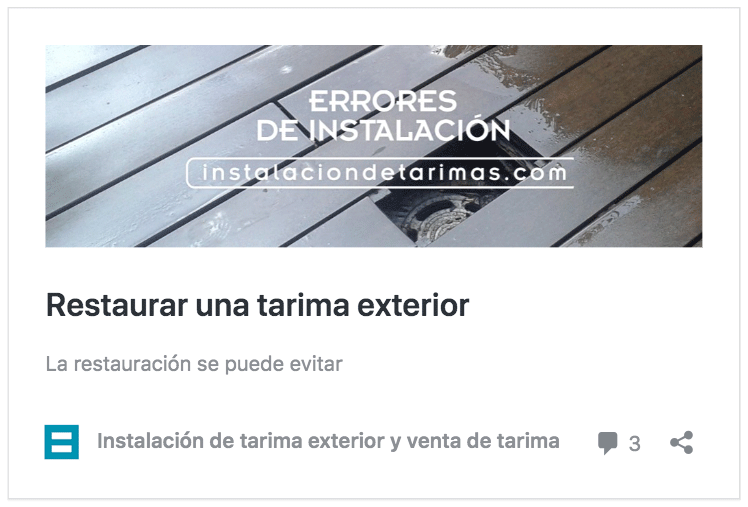 Foto de tarima para restaurar con texto restaurar tarima