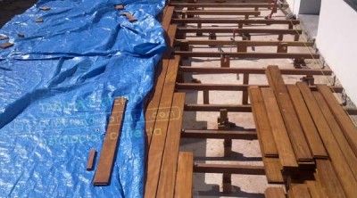 Instalación de una tarima exterior tratada en la fábrica - Instalación